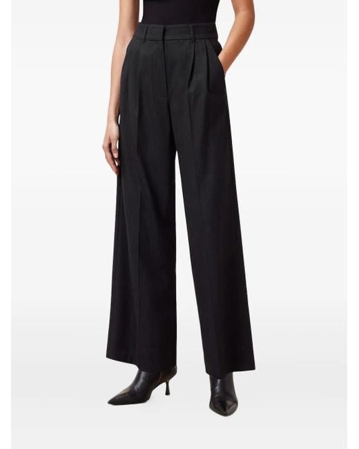Pantaloni Gessati Con Piega di AllSaints in Black
