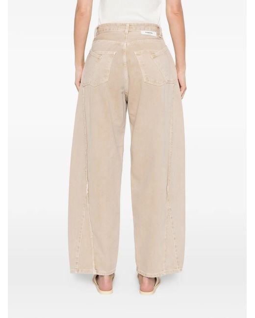 LA PISCINE White Asymmetric Denim Jeans