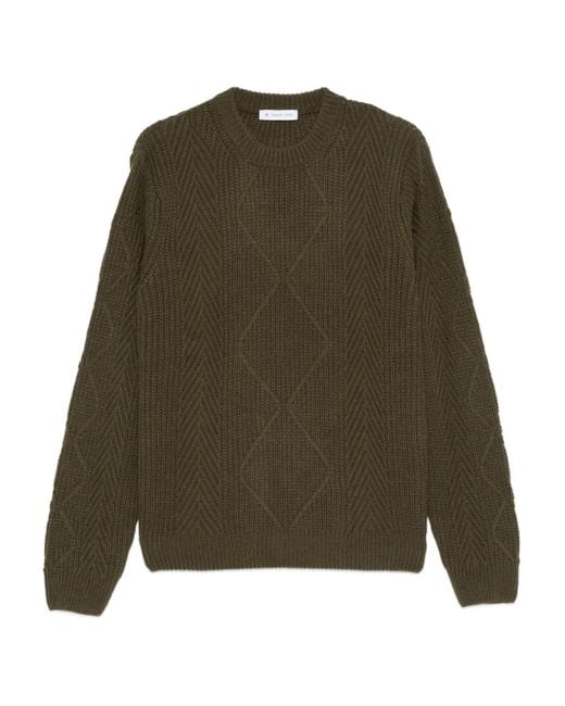 Manuel Ritz Green Ribbed Sweater for men
