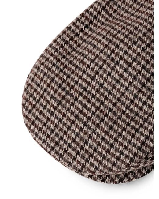 Hackett Gray Houndstooth-Pattern Flat Cap for men