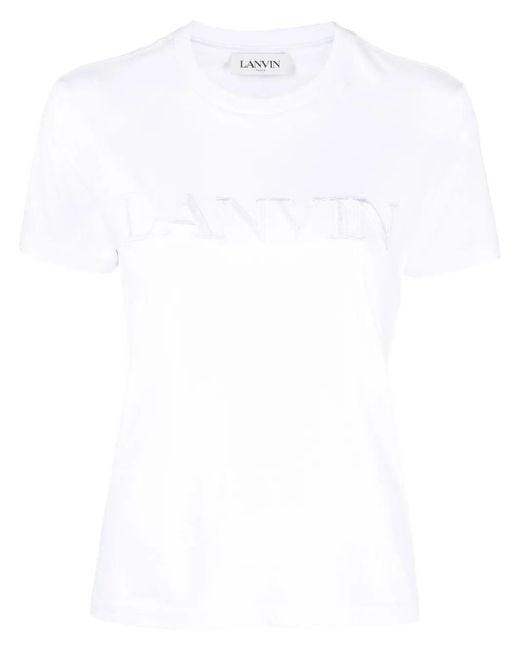 Lanvin White T-shirt With Embroidery