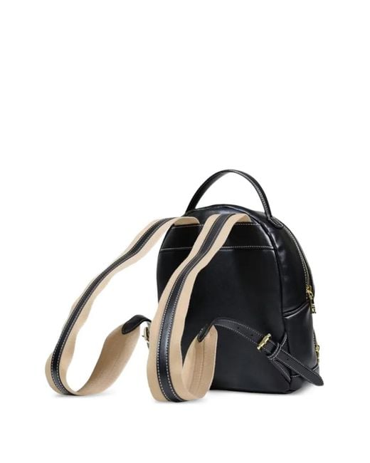 Love Moschino Black Logo-Patch Backpack