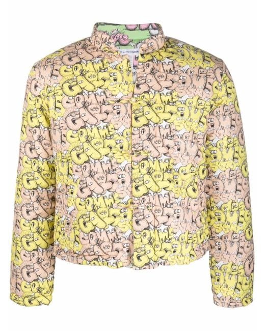 Comme des Garçons Metallic Logo-Print Padded Jacket for men