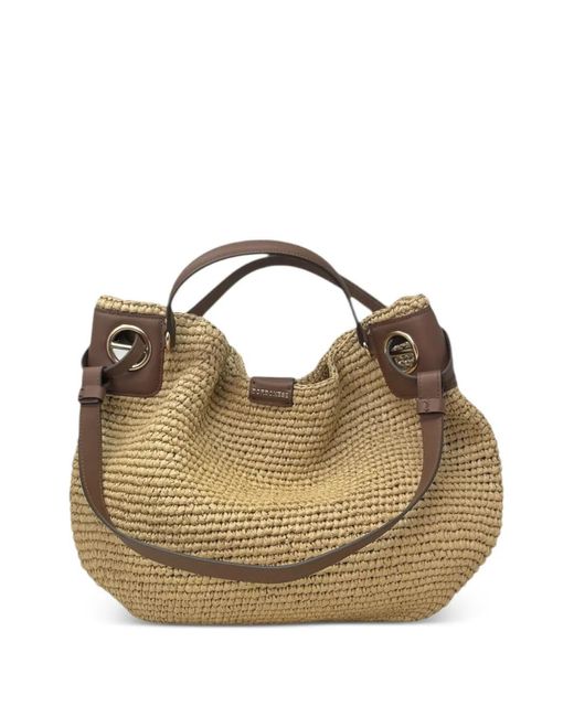 Borbonese Metallic Large London Woven Shoulder Bag