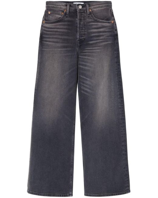 Re/done Blue Wide-leg Cotton Jeans