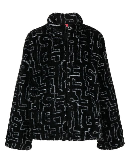 DIESEL Black S-luck Fleece Jacket for men