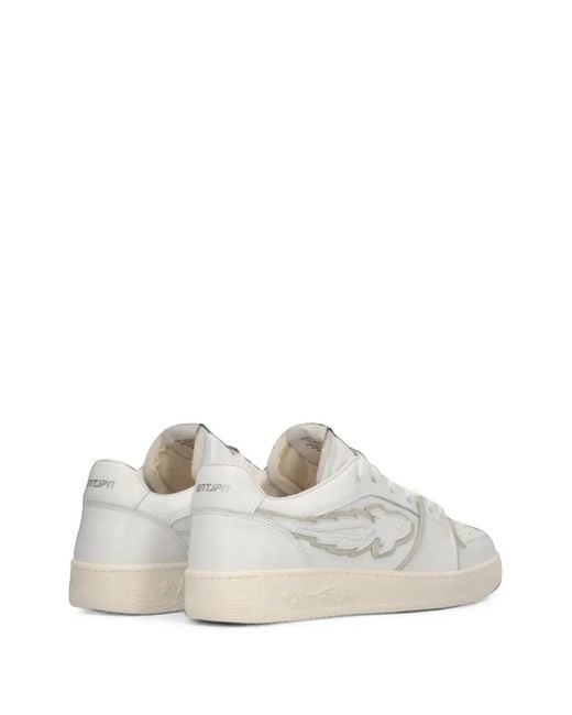 ENTERPRISE JAPAN White Egg Rockett Rocket-Patch Perforated Sneakers for men