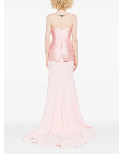 Solace London Pink Alia Strapless Maxi Dress