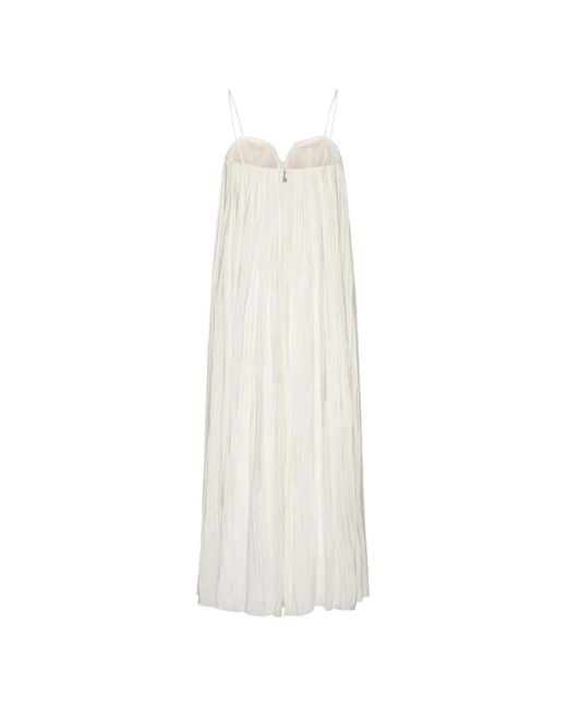 ROTATE BIRGER CHRISTENSEN White Pleated Strap Dress