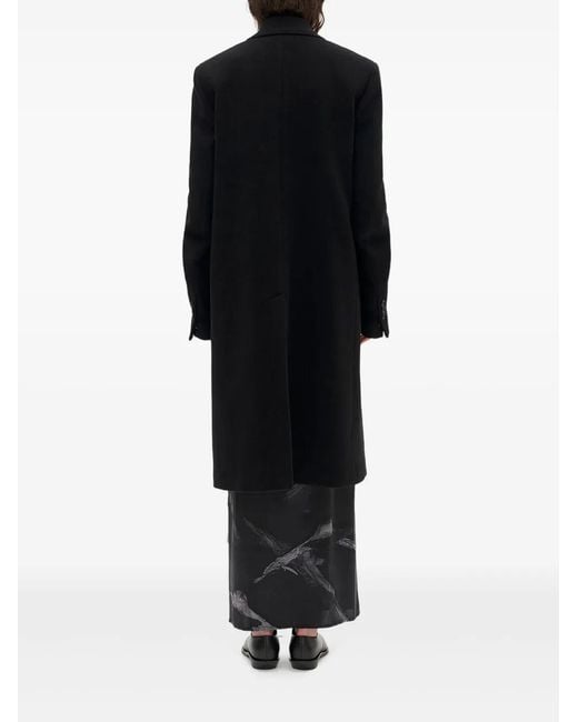 Ann Demeulemeester Black Viv Wool-Cashmere Coat