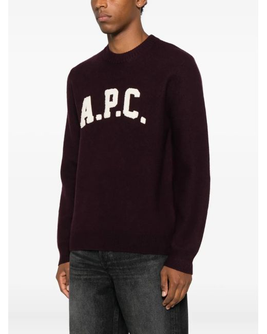 A.P.C. Blue Jay Varsity-Logo Crew-Neck Sweater for men