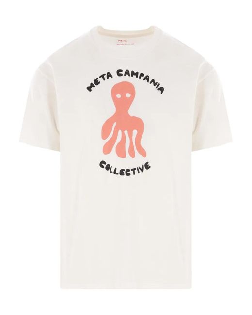 Meta Campania Collective White T-Shirt Peter À Imprimé Pieuvre for men