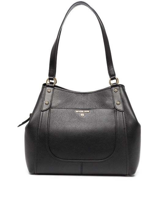 MICHAEL Michael Kors Leather Molly Large Tote in Black | Lyst
