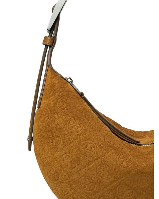 Tory Burch Brown Small Balloon T-Monogram Shoulder Bag