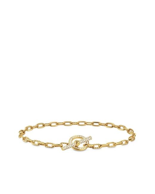 David Yurman Metallic 18Kt Dy Madison Chain Diamond Bracelet (3Mm)