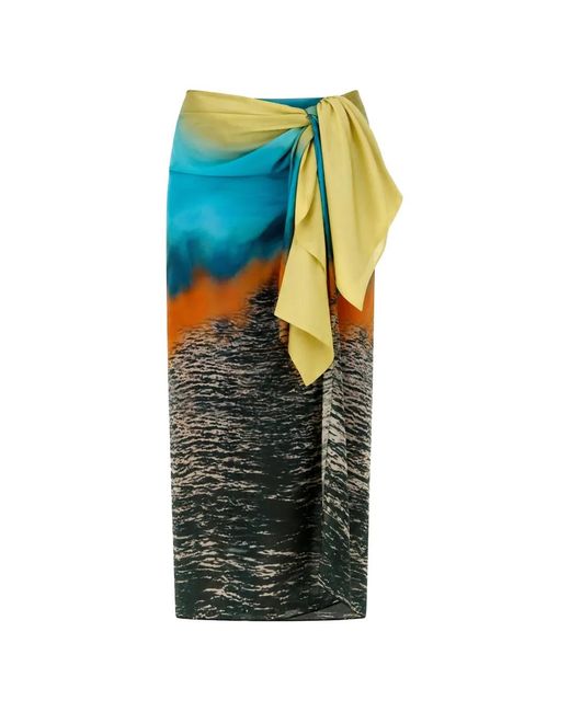 Silvia Tcherassi Multicolor Viveka Knotted Printed Midi Skirt