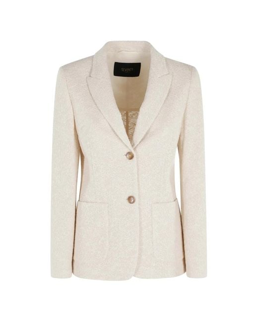 Seventy White Buttoned Blazer