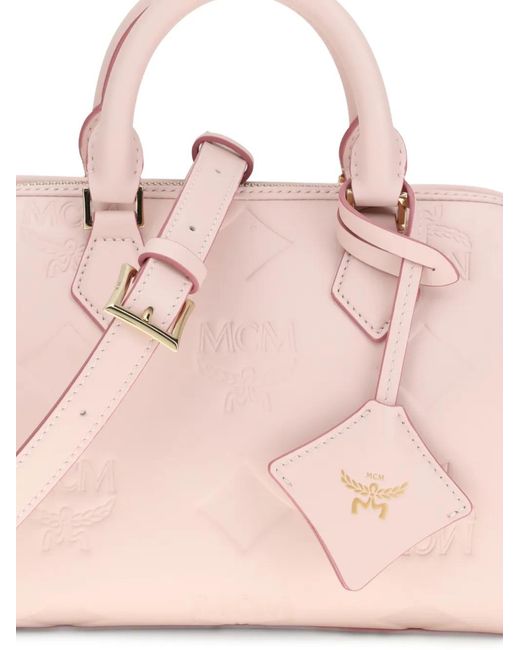 MCM Pink Petit Sac À Main Ella Boston