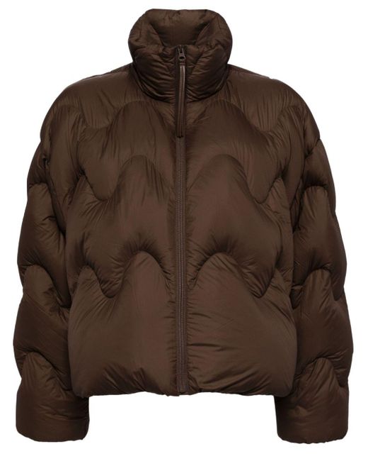 JNBY Brown Wavy-Quilted Puffer Jacket