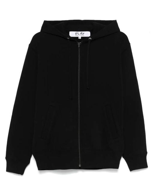 COMME DES GARÇONS PLAY Black Signature Heart-Patch Hoodie