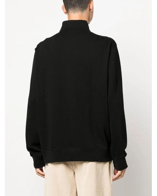 Polo Ralph Lauren Black Logo Patch Half-Zip Pullover for men