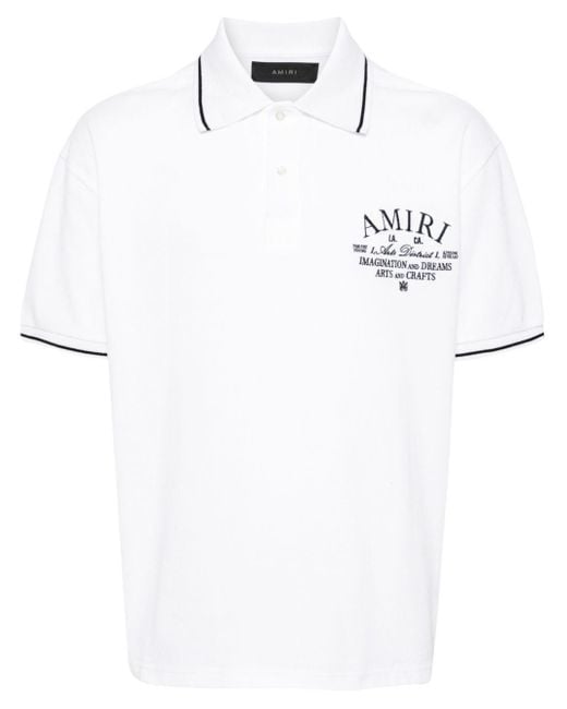 Amiri Poloshirt Met Geborduurd Logo in het White voor heren