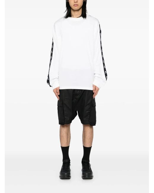 MASTERMIND WORLD White Logo Tape Long Sleeves T-Shirt for men
