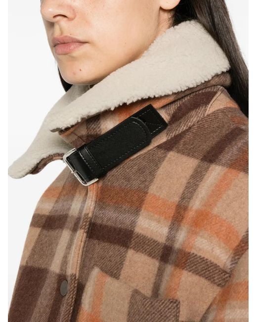 Semicouture Brown Checked Coat