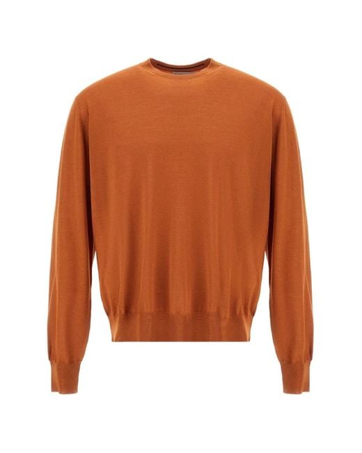Herno Orange Resort Ribbed-Trim Sweater for men