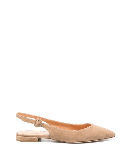 Julie Dee Natural Slingback Flat Pumps