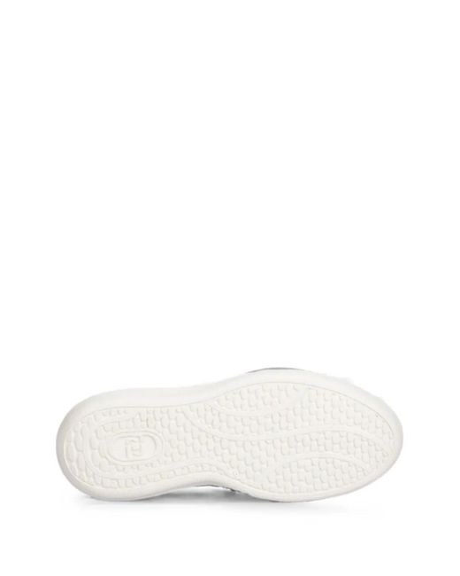 Liu Jo Pink Rhinestone-Logo Suede Sneakers