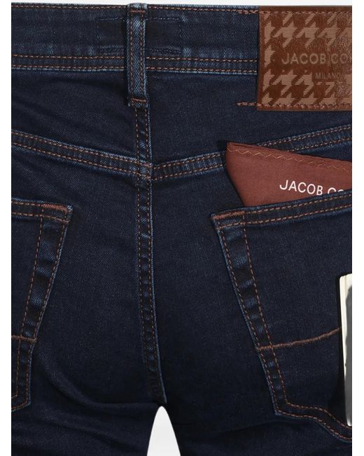 Jacob Cohen Blue Logo-Patch Slim-Fit Jeans for men