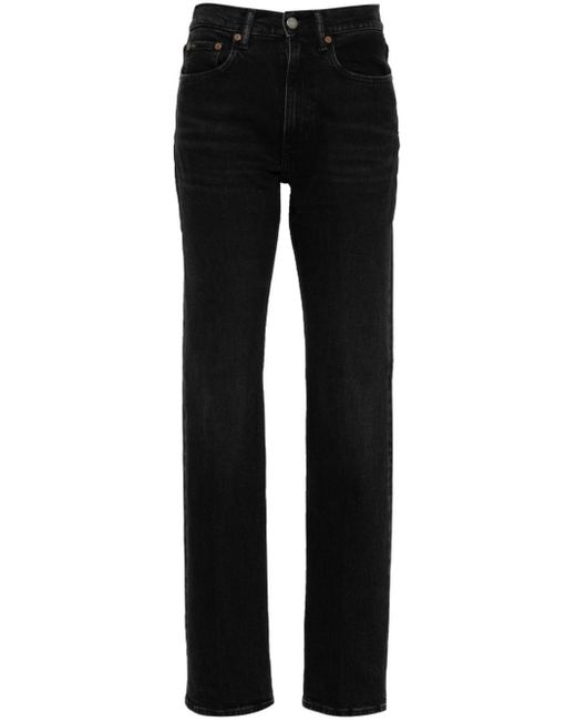 Polo Ralph Lauren Black Mid-rise Straight-leg Jeans