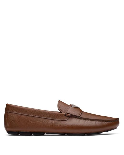 prada penny loafer brown
