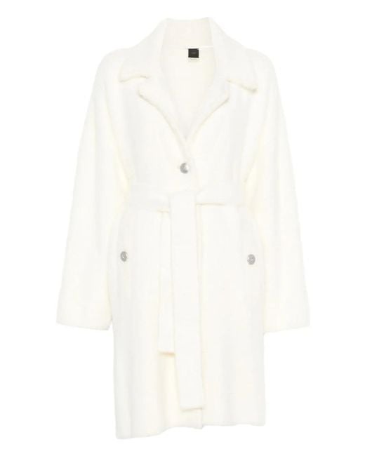 Pinko White Belted Coat