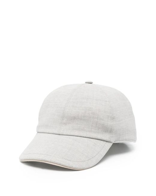 Eleventy White Contrast Trim Hat for men