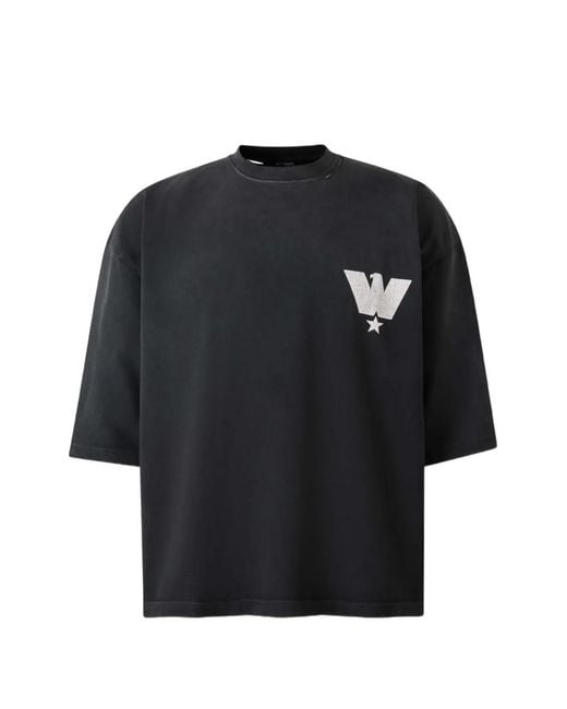 Willy Chavarria Black Logo-Print T-Shirt for men
