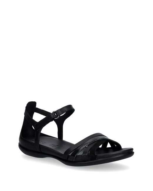 Ecco Black Sandales En Cuir Flash À Brides