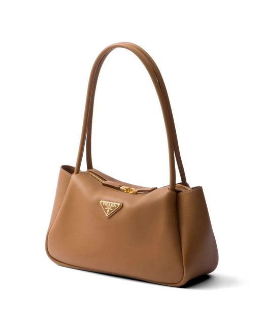 Borsa Tote Darling Media di Prada in Brown