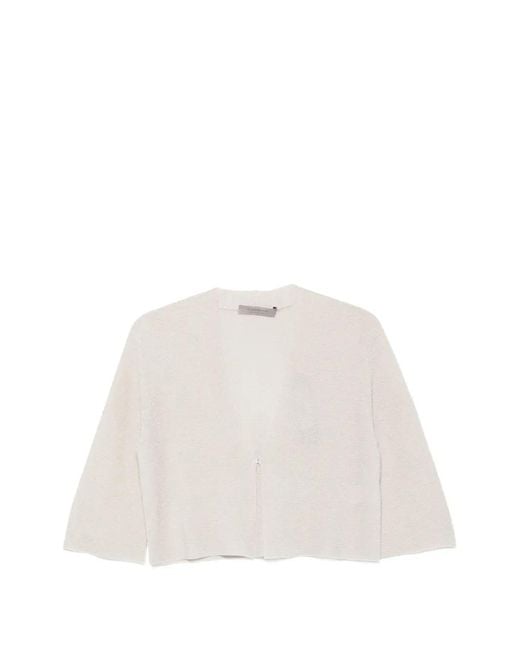 D.exterior White Metallic-Thread Cropped Jacket