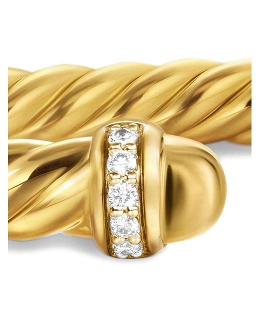 David Yurman Metallic 18Kt Cablespira Diamond Bracelet (4Mm)