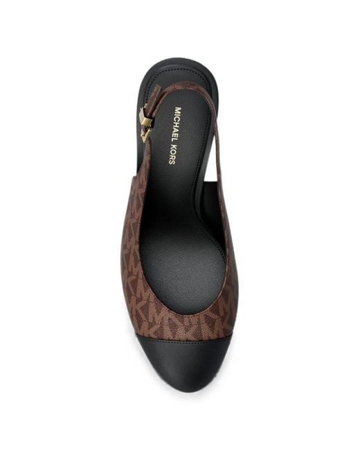 Michael Kors Brown Piper Flex Logo-Print Pumps