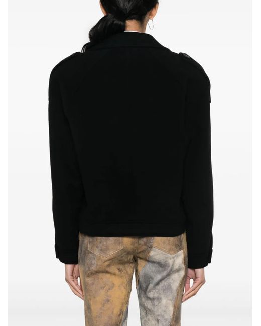 Forte Forte Black Tailored Virgin-Wool Biker Jacket