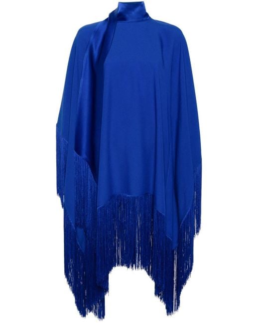 Robe courte à franges ‎Taller Marmo en coloris Blue