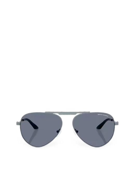 ARMANI EXCHANGE Blue Pilot-Frame Sunglasses