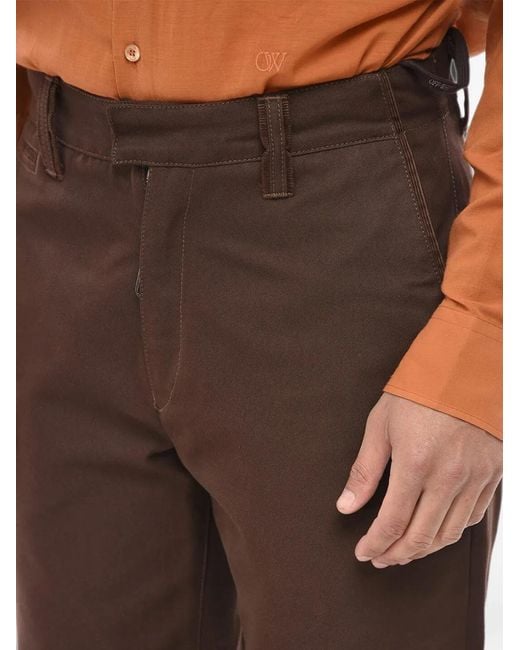 Off-White c/o Virgil Abloh Brown Belt-Loop Chino Trousers for men