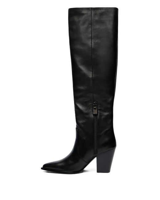 Stuart Weitzman Black Jolene Stiefel Mit Spitzer Kappe