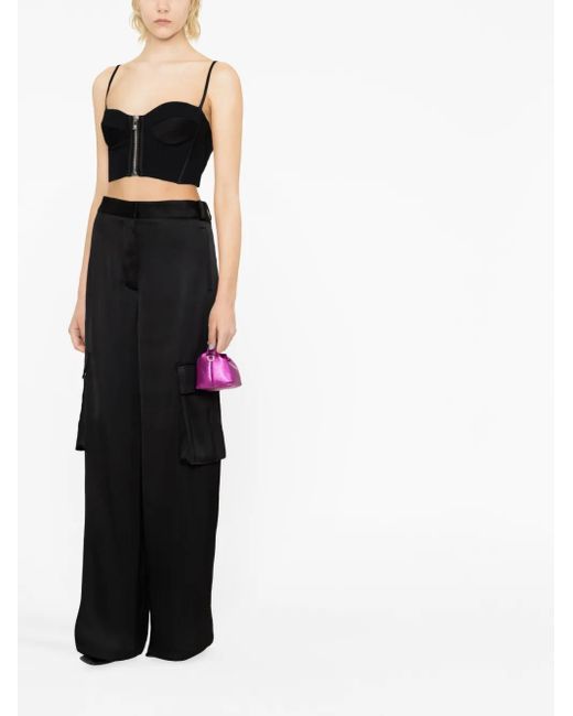 Versace Black Wide-leg Cargo Trousers