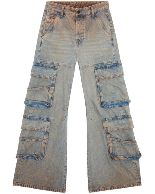 DIESEL 1996 D-sire 0kiai Jeans Met Wijde Pijpen in het Gray