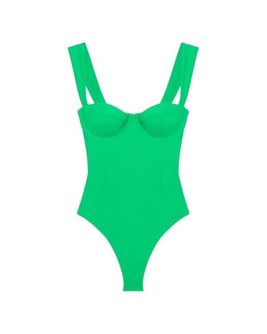 Jonathan Simkhai Green Kyle Bustier Swimsuit